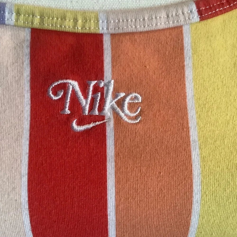 NIKE RETRO RAINBOW STRIPE MINI DRESS WITH EMBROIDERED LOGO/ Size L - Picture 8 of 13